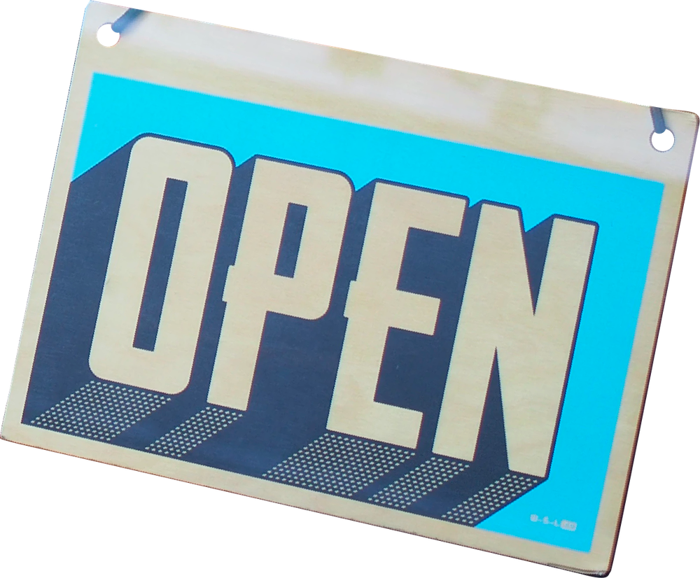Masked photo of a vintage open sign